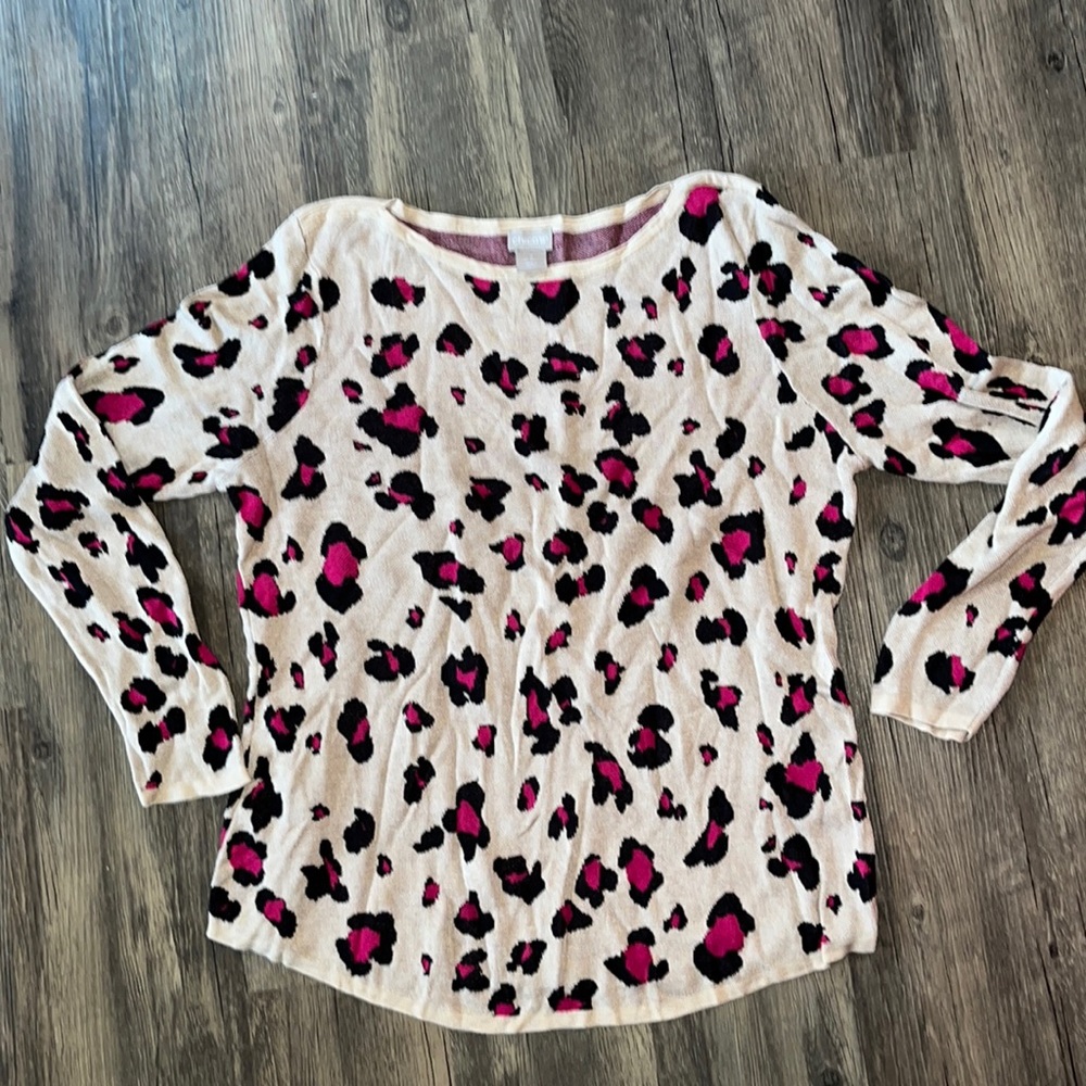 Tans and pink light weight leopard sweater